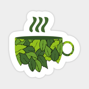 a herbal hot leaf tea for fresh and healthy life Magnet