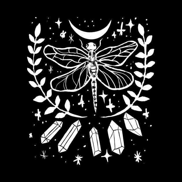 Dragonfly, Crystals, Magical Witchy Goth by LunaElizabeth