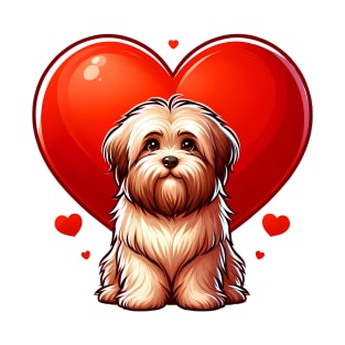 Briard Puppy Cute Dog Heart Watercolor Art T-Shirt