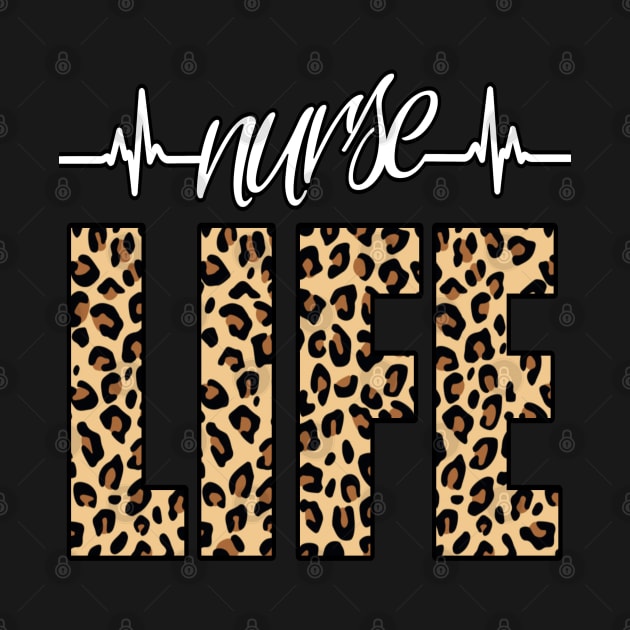 Nurse Life, Leopard Print, Heartbeat by Duds4Fun