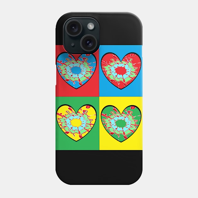 pop art hearts marble art Phone Case by LowEndGraphics