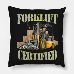 Funny Forklift Operator Forklift Certified Retro Pillow