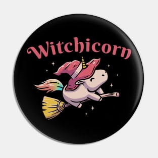 Witchicorn Funny Cute Spooky Pin