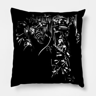 Feudal Japan / abstract medieval city architecture Pillow