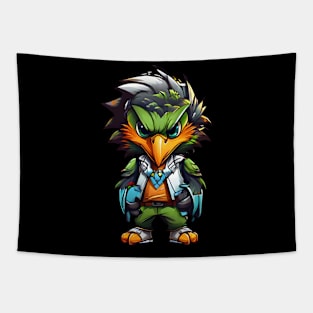 hawk cartoon gamer Tapestry