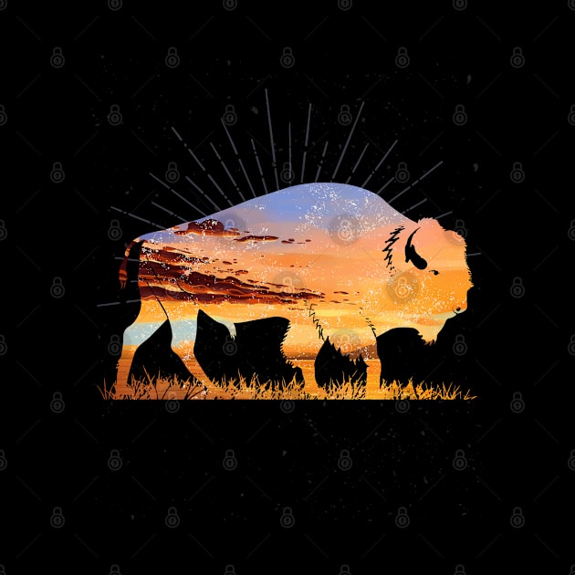 Sunset Buffalo by ShirtsShirtsndmoreShirts