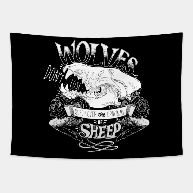 Wolves and Sheep Tapestry by Skyflu