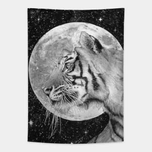 Moon and Tiger Tapestry