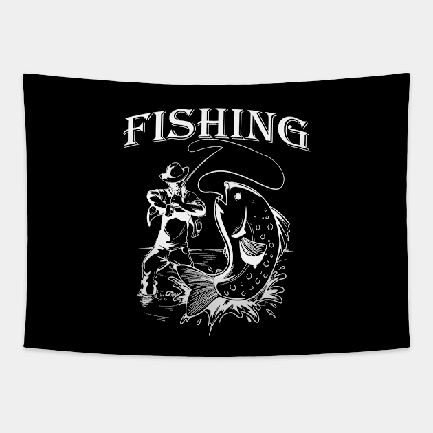 Fishing Is My Live Tapestry by JeffDesign