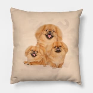 Pekingese dogs collage Pillow