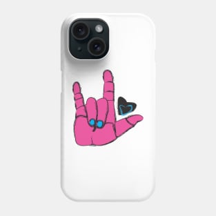 ASL ILY Pink/blue with heart Phone Case