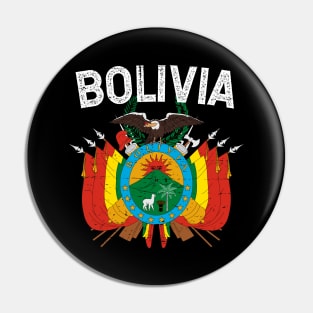 Bolivia - Coat of arms - white letters Pin