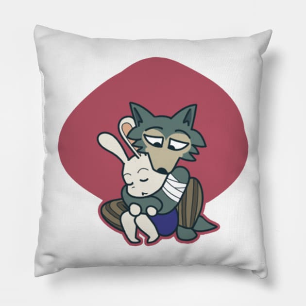 Beastars Legoshi and Haru Chibi 2 Pillow by RONSHOP