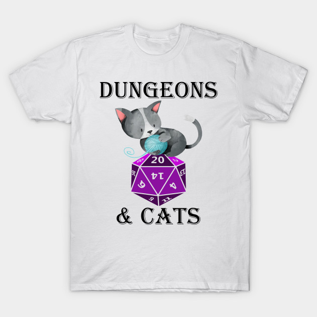 Dungeons And Cats Nerdy Rpg Cat Dragon D20 Dice Men Women