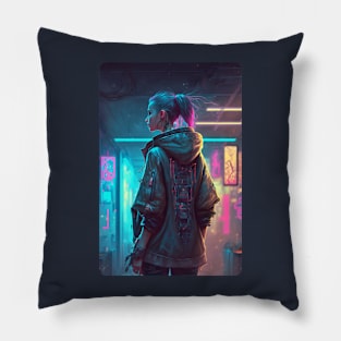 Cyberpunk Girl Pillow