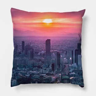 Sunset over Tokyo Pillow