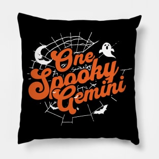 One Spooky Gemini Halloween Zodiac Sign Design Pillow