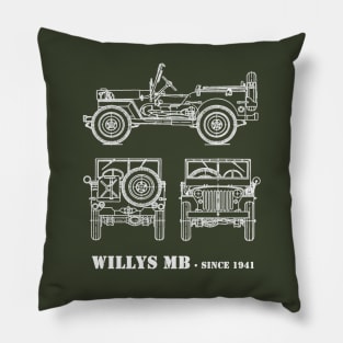 classic military vehicle WW2 Pillow