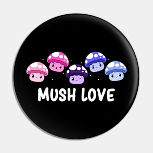 Omnisexual Pride Flag Month Cute Mushroom Kawaii Fungi Pin