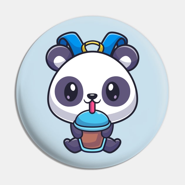 Cute Panda Bag Drink Boba Milk Tea Cartoon Pin by Catalyst Labs