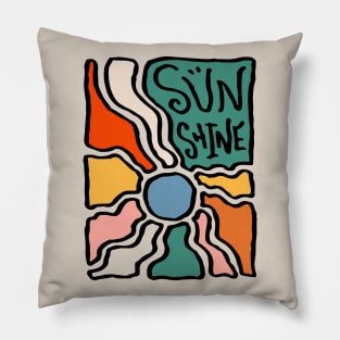 Sunshine Groovy Abstract Pillow