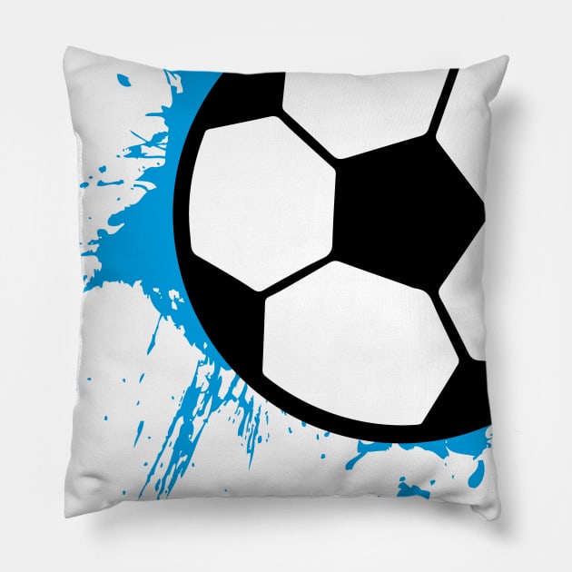 Soccer Splash Boy Blue Player Pillow by Shirtbubble