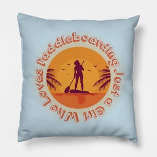 Girl Paddleboarder Pillow