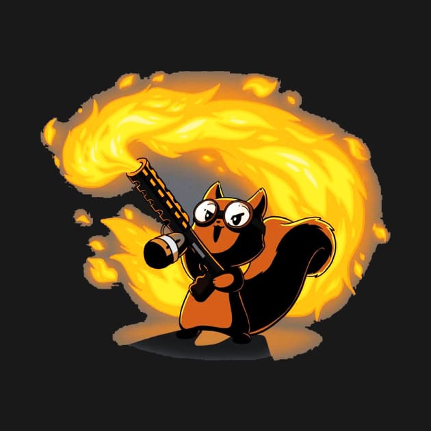 Cute Funny Cool Magical Squirrel With Fire Gun  Animal Lover Quote Artwork by LazyMice