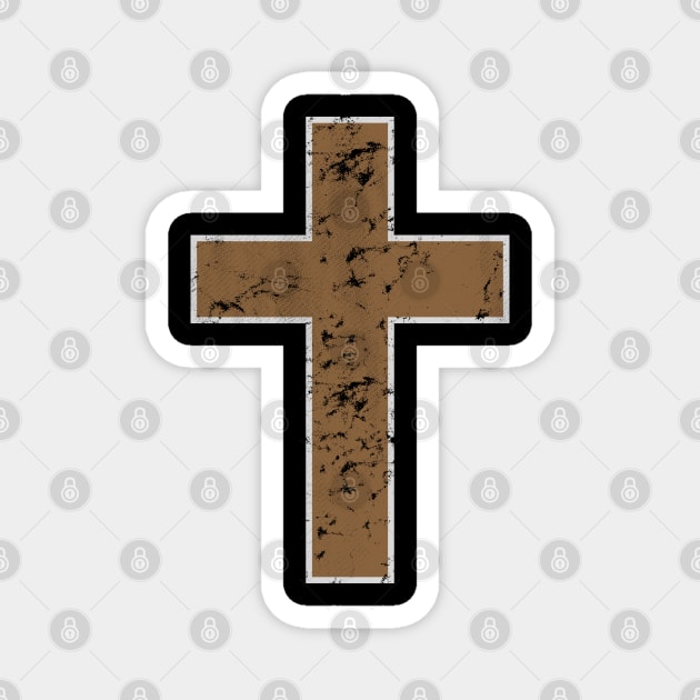 Crucifix Distressed Cross Religious Christian Catholic Protestant Symbol Believer Magnet by SeaLAD