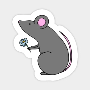 Lil mouse with lil flower Magnet