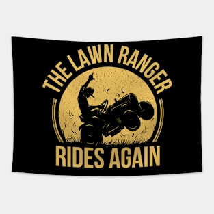 Lawn Ranger Rides Again Funny Tractor Gift Tapestry