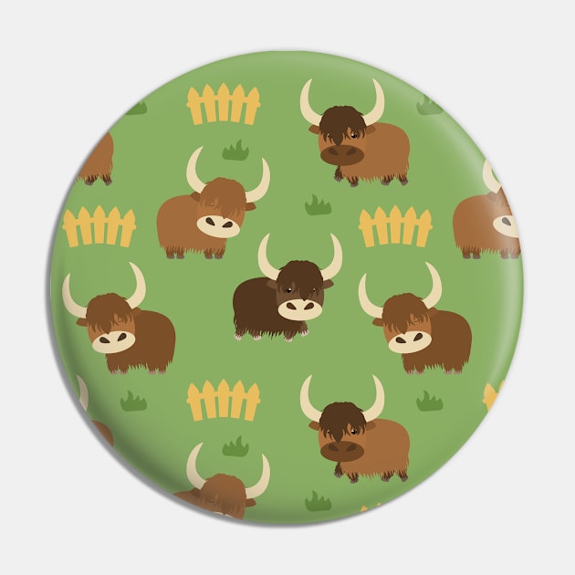 Happy Yak Ranch Pin by LulululuPainting