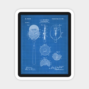 Ophthalmoscope Patent - Optometrist Eye Doctors Office Art - Blueprint Magnet