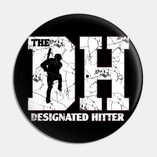 The DH baseball Designated Hitter Baseball Softball Player Hitting Original Pin