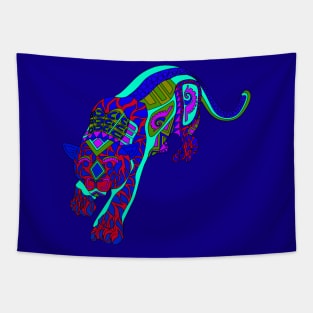 led bright cougar tiger ecopop pattern Tapestry