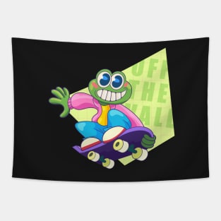 Frog on skateboard Tapestry