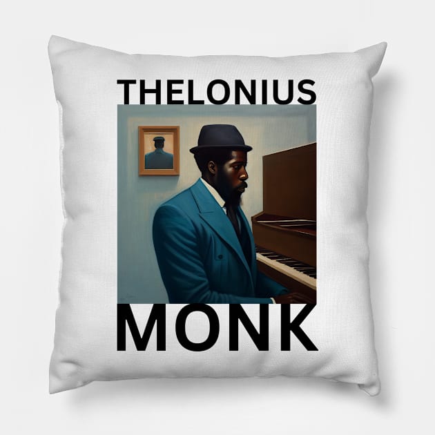 THELONIUS MONK Pillow by Cryptilian