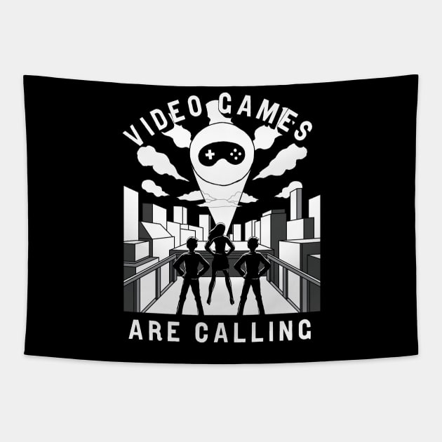 Video Games Are Calling Video Gamer Gifts Tapestry by atomguy