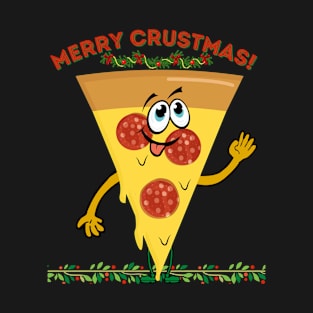 Merry Crustmas, Christmas Pizza Pun T-Shirt