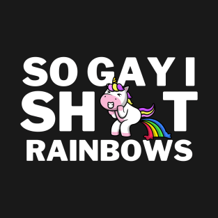 gay unicorn shits rainbows T-Shirt