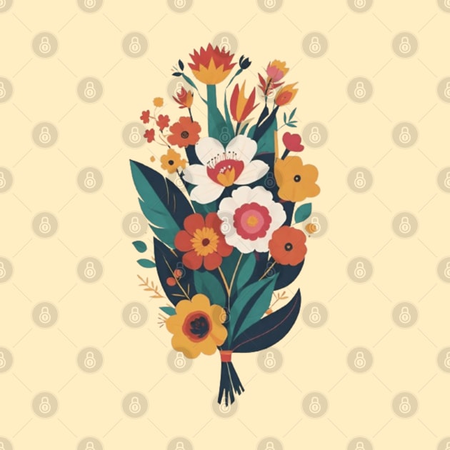 Frida's Blooming Inspiration: Illustrated Flower Bouquet by FridaBubble