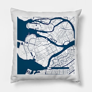 Kopie von Kopie von Kopie von Kopie von Kopie von Kopie von Kopie von Kopie von Kopie von Kopie von Lisbon map city map poster - modern gift with city map in dark blue Pillow