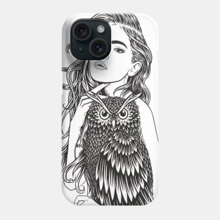 Beauty Owl Girl Phone Case
