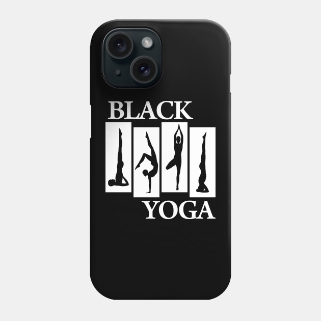 Black Yoga Phone Case by denufaw