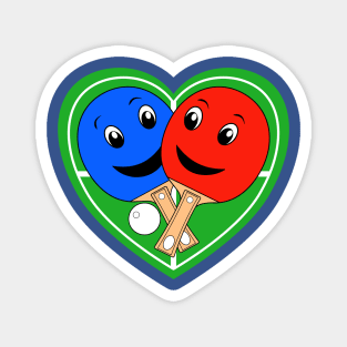 Table Tennis Valentines Doubles Partners Magnet