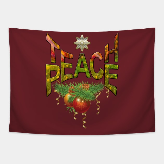 Teach Peace Tapestry by Just Kidding by Nadine May