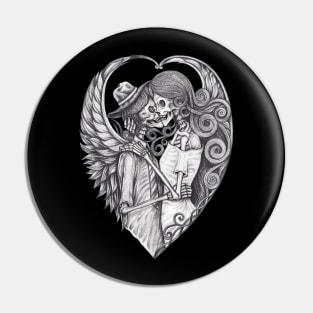 Skeleton lovers couple angel. Pin