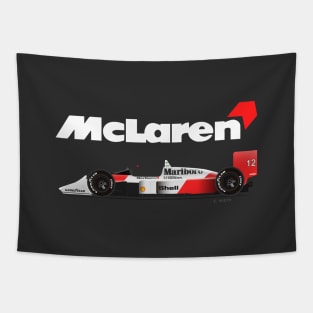 Ayrton Senna's McLaren Honda MP4/4 Illustration Tapestry