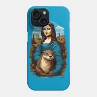 Otter with Mona lisa Phone Case