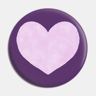 Watercolor Hearts - Lavender and Eggplant Purple Palette Pin